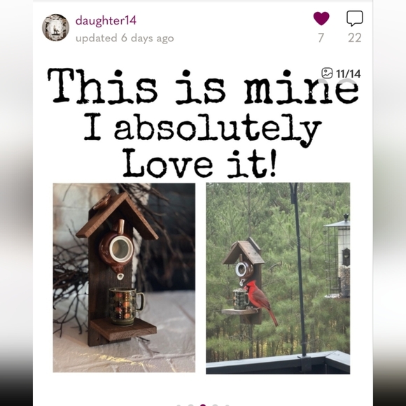 Rustic Wooden Handcrafted Bird Feeder Party Of 4 - Picture 15 of 16